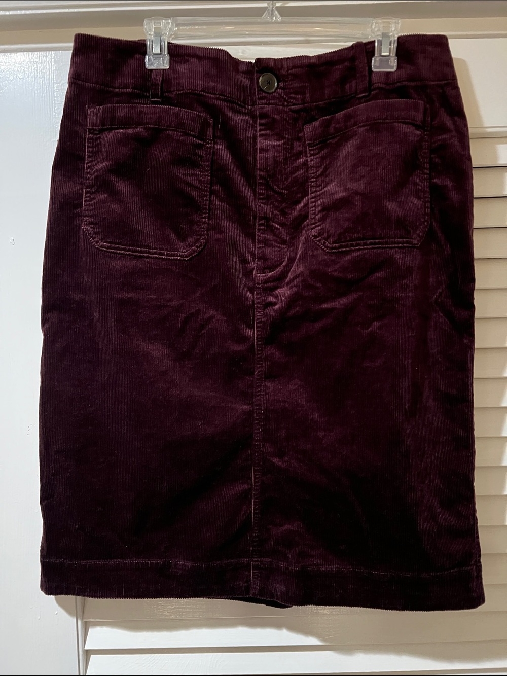 Maeve Corduroy Pencil Skirt in Deep Plum from Anthropologie